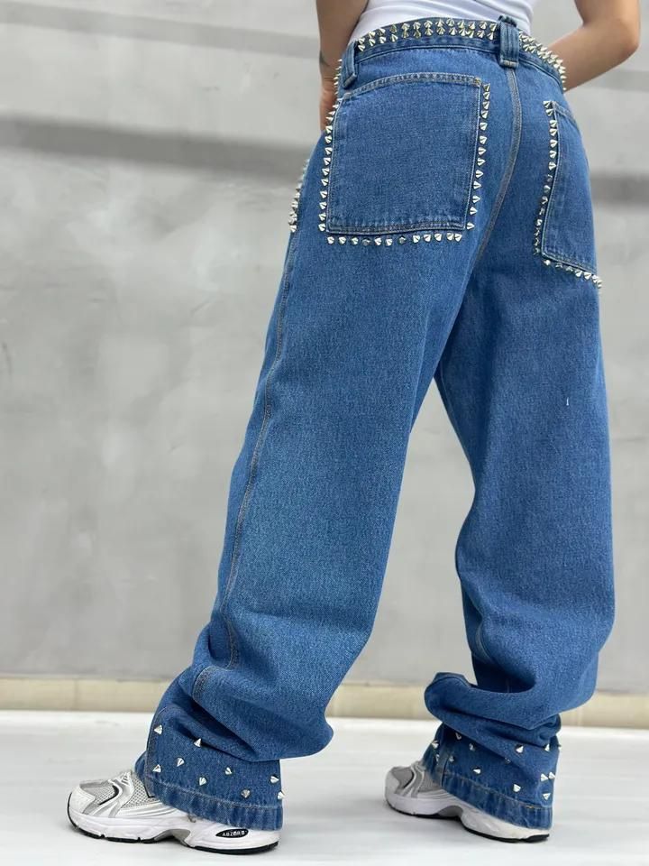 Pantalón Baggy de Jeans Azul para Mujer