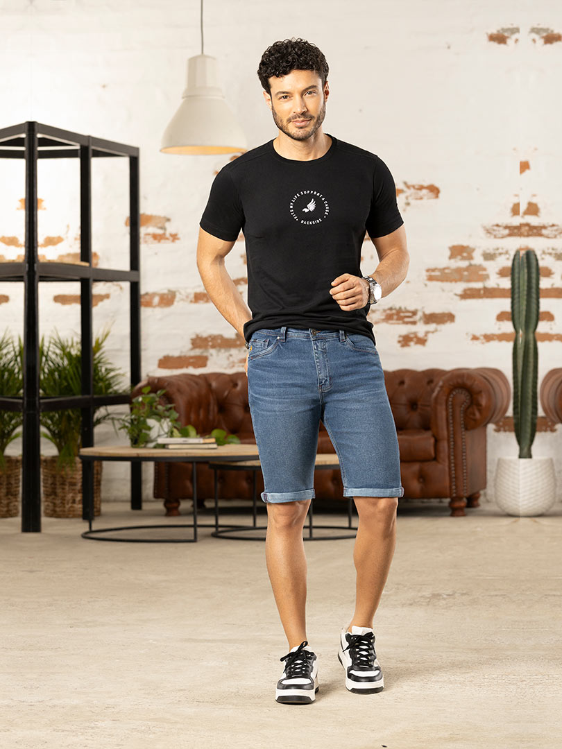 Bermuda Slim Fit de Jean Azul para Hombre