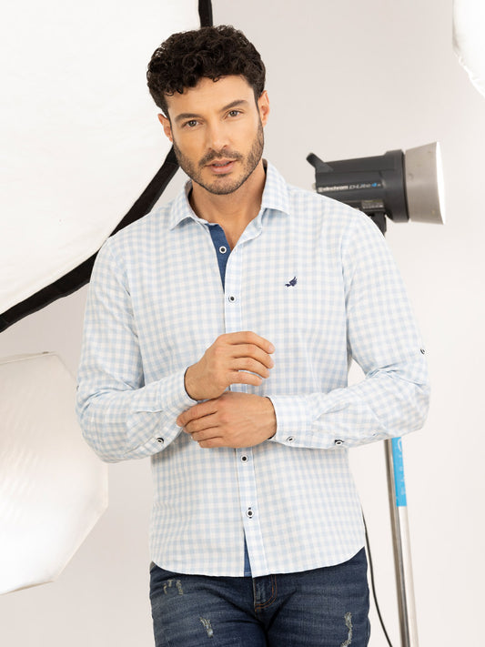 Camisa a Cuadros Slim Fit Casual para Hombre