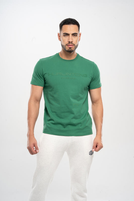 Camiseta Estampada Slim Fit de Algodón Verde para Hombre