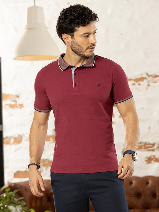 Polo Piqué Vinotinto para Hombre