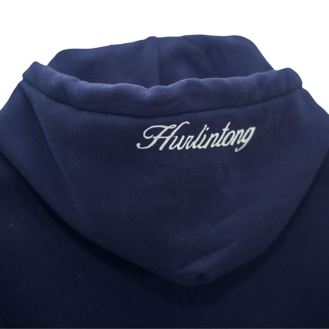 Chaqueta Hoodie de Algodón Azul Oscuro para Hombre