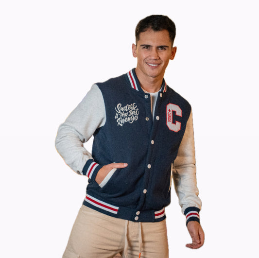 Chaqueta Varsity Azul Oscuro para Hombre