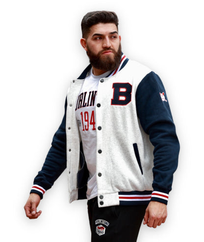 Chaqueta Varsity Gris para Hombre