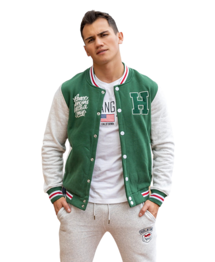 Chaqueta Varsity Verde para Hombre