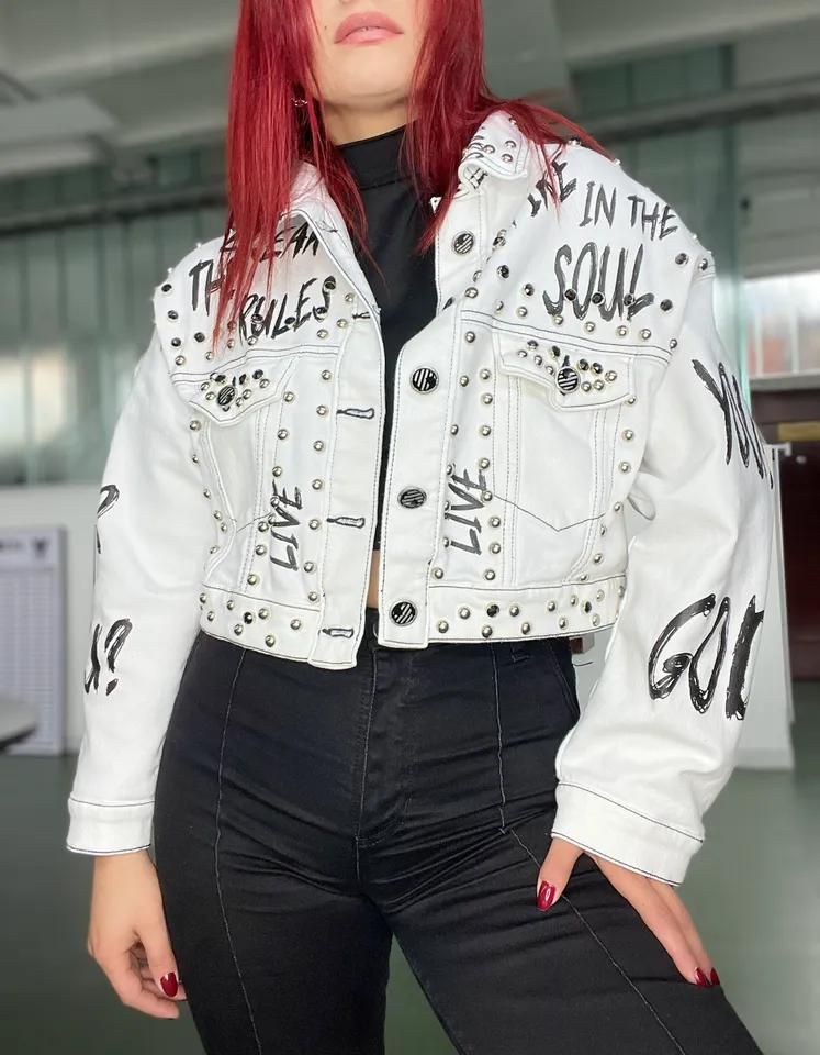 Chaqueta Oversize Corta Blanco para Mujer