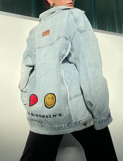 Chaqueta Oversize Bordada Denim Unisex