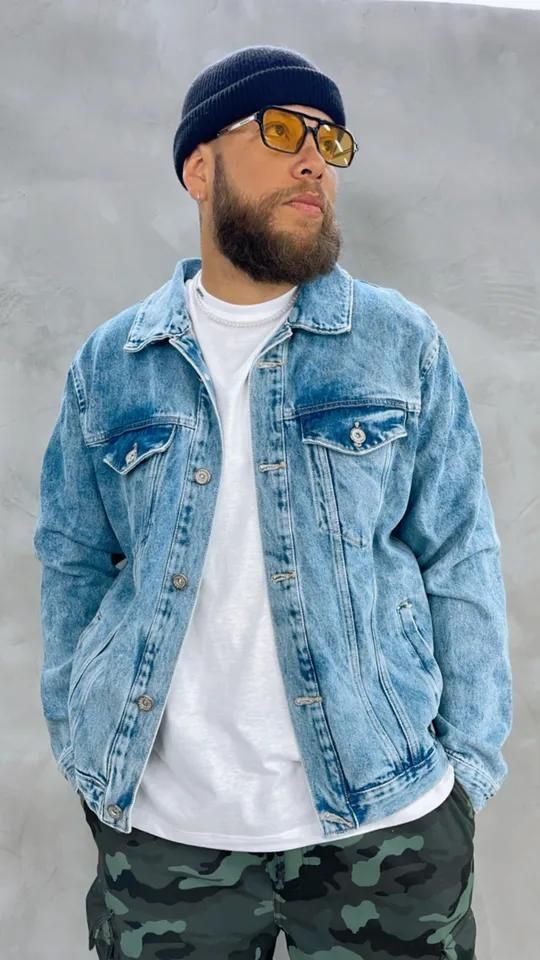 Chaqueta Clásica de Jeans Azul para Hombre