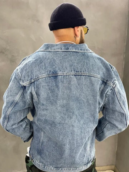 Chaqueta Clásica de Jeans Azul para Hombre