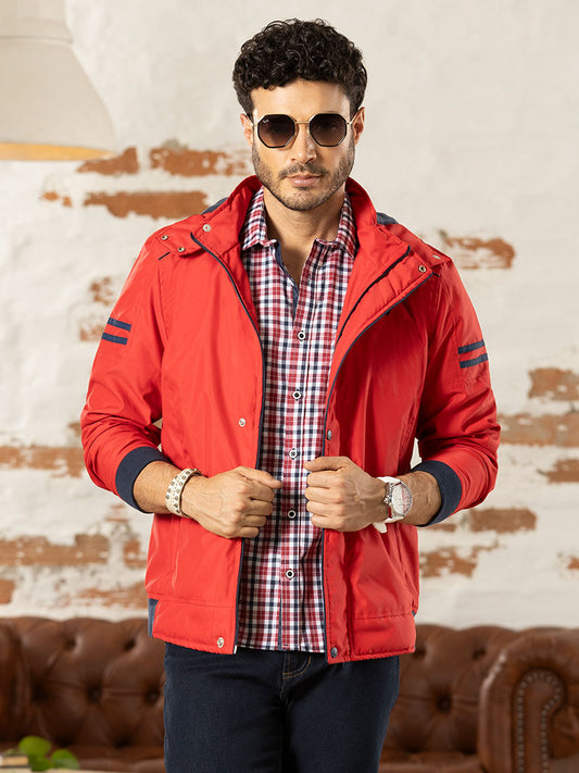 Chaqueta Deportiva con Capota Rojo para Hombre