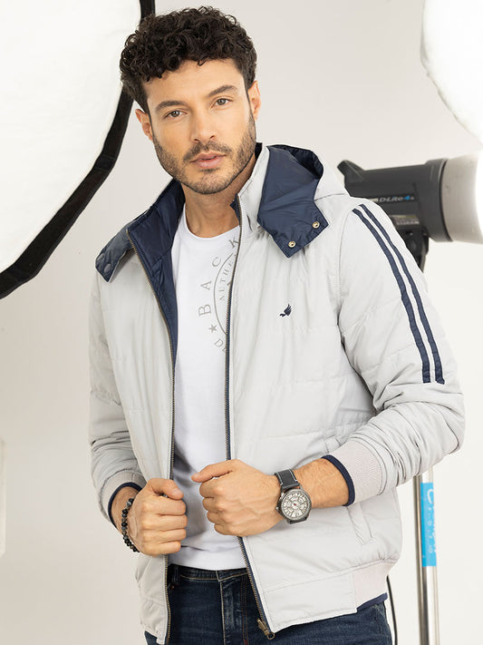 Chaqueta Deportiva Doble Faz Gris Azul para Hombre