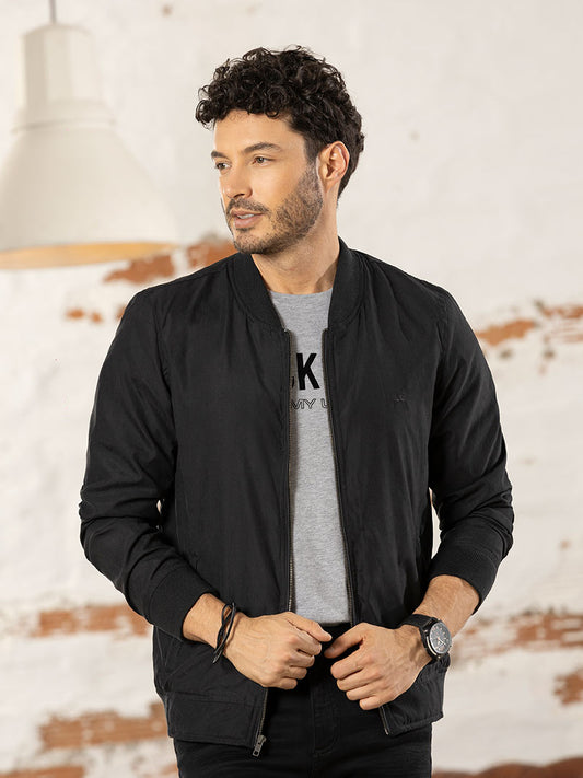 Chaqueta Bomber Negro para Hombre