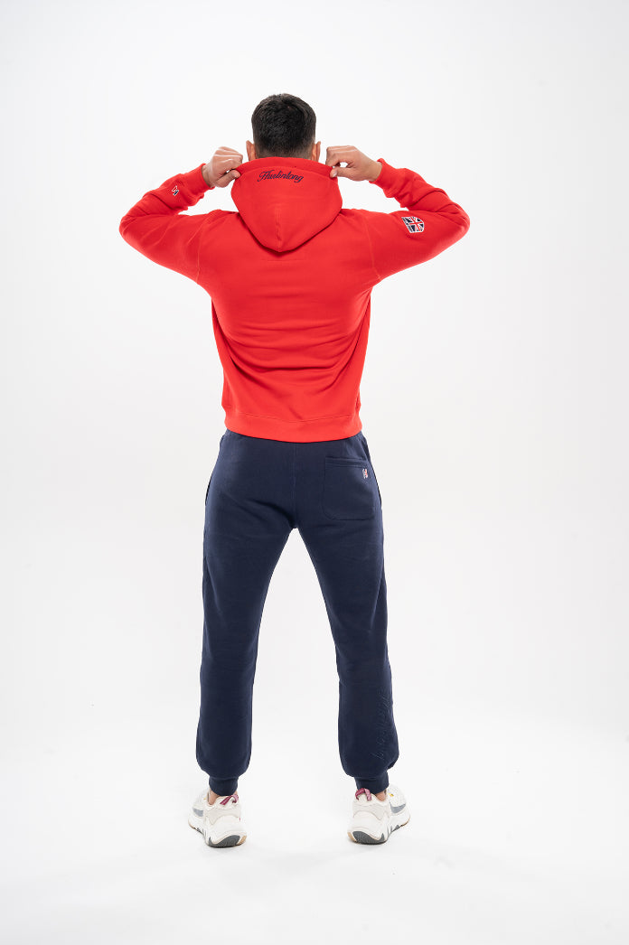 Hoodie Algodón Perchado Rojo para Hombre