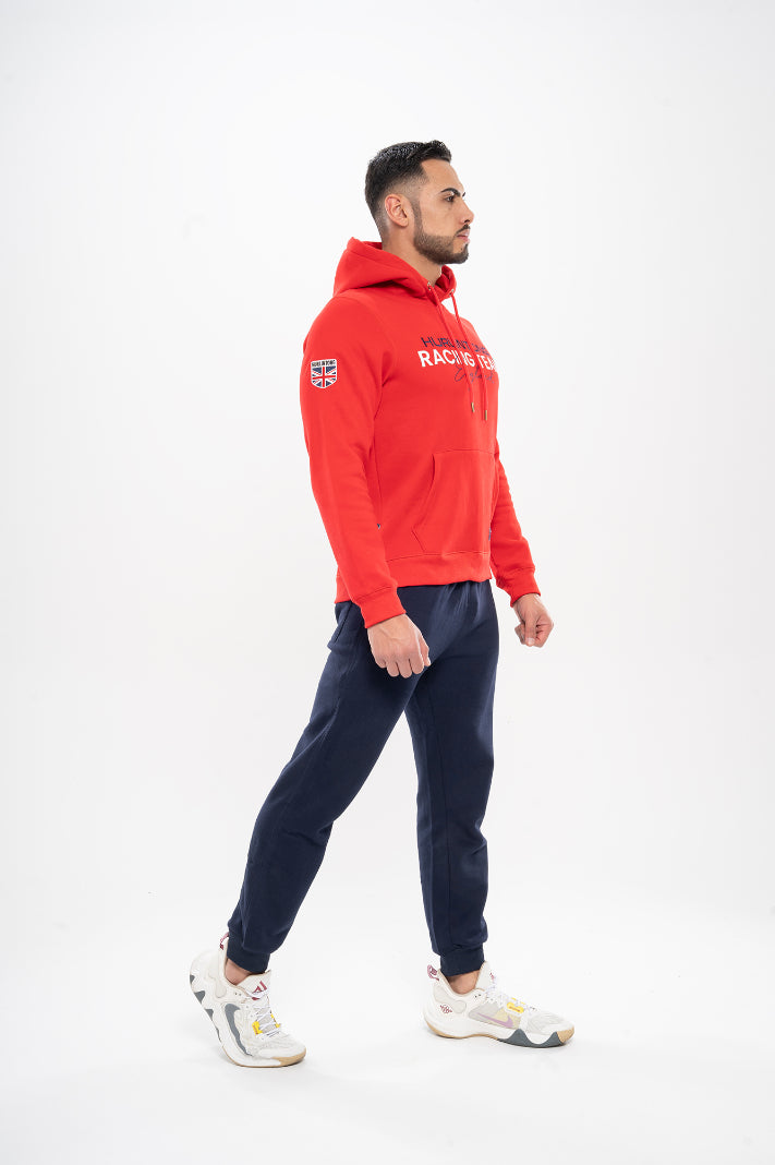 Hoodie Algodón Perchado Rojo para Hombre