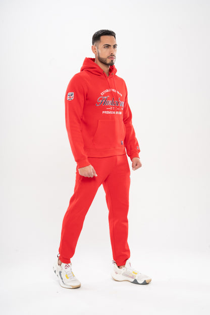 Hoodie Algodón Perchado Rojo para Hombre