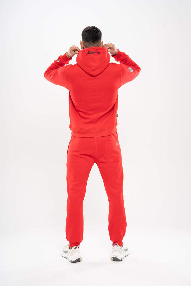 Hoodie Algodón Perchado Rojo para Hombre