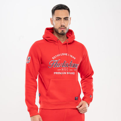 Hoodie Algodón Perchado Rojo para Hombre