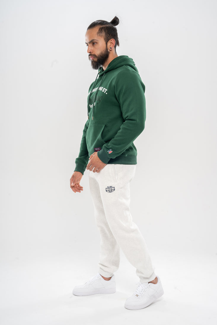 Hoodie Algodón Perchado Verde para Hombre