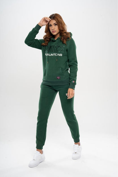 Hoodie Algodón Perchado Verde para Mujer