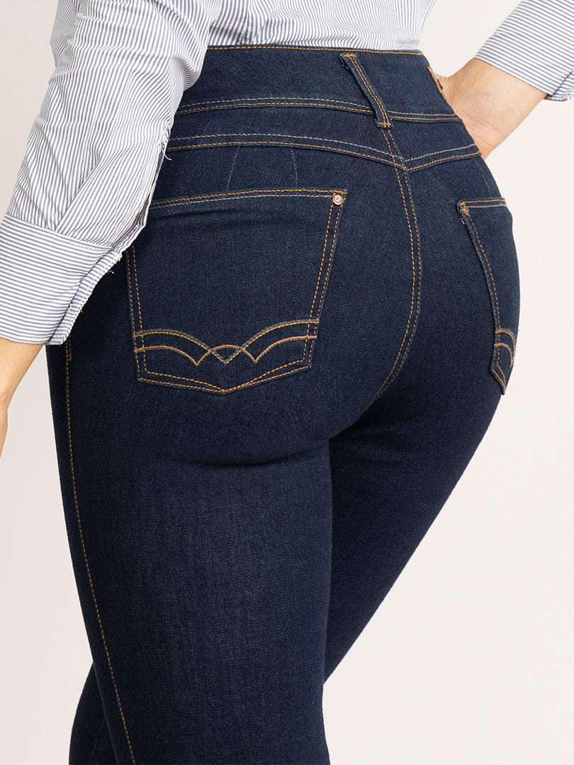 Jean Skinny Sin Faja Azul Oscuro para Mujer