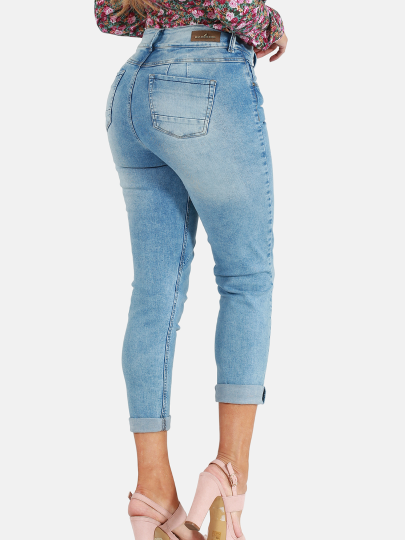 Jean Skinny Desgastado Azul Claro para Mujer