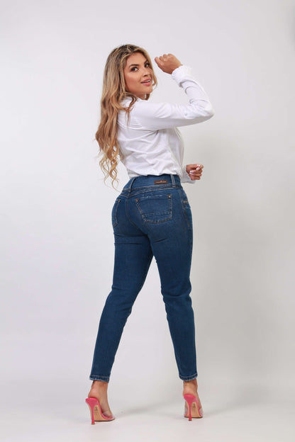 Jean Skinny Licrado Azul Medio para Mujer