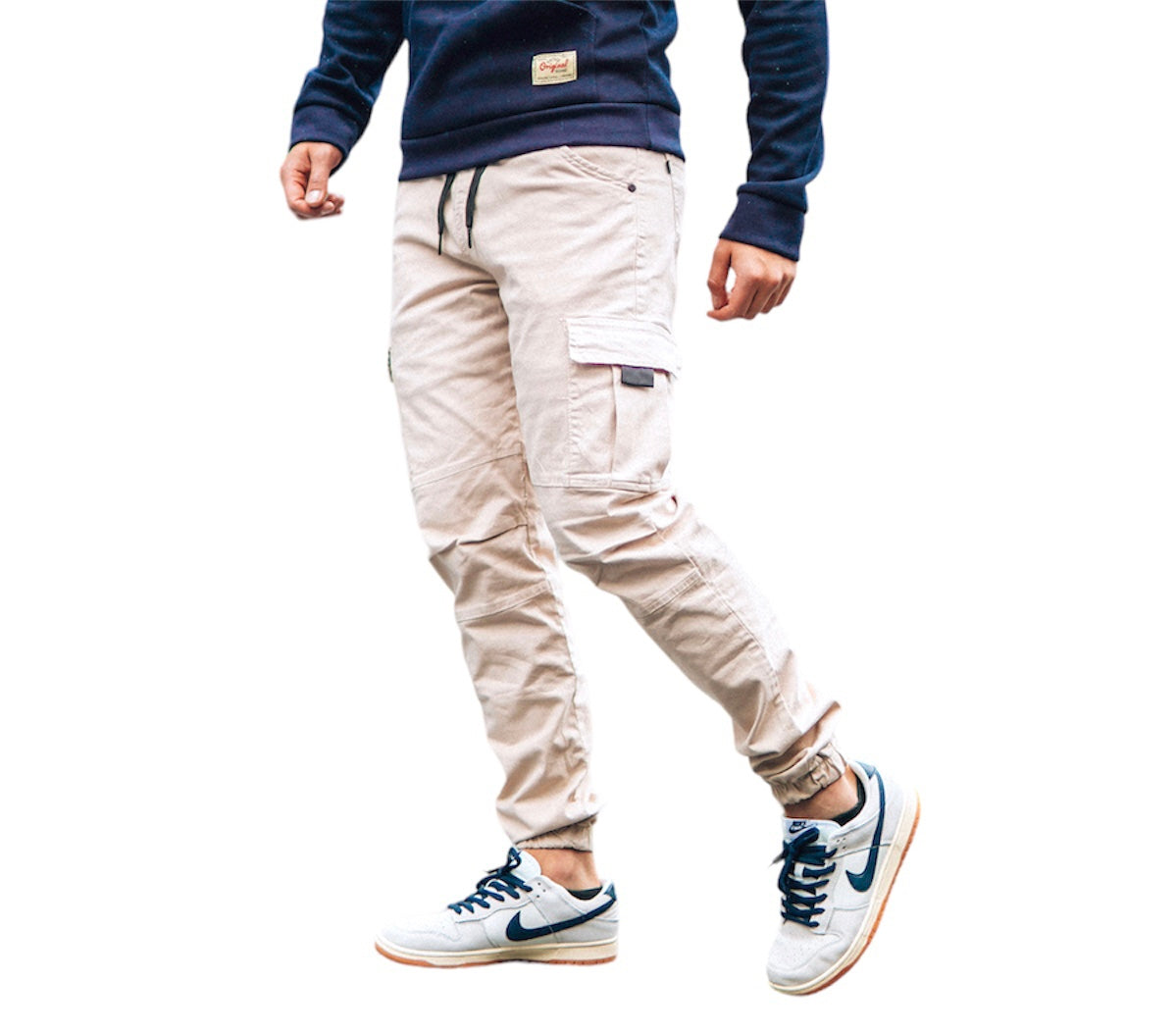 Jogger Cargo Drill Beige Claro para Hombre