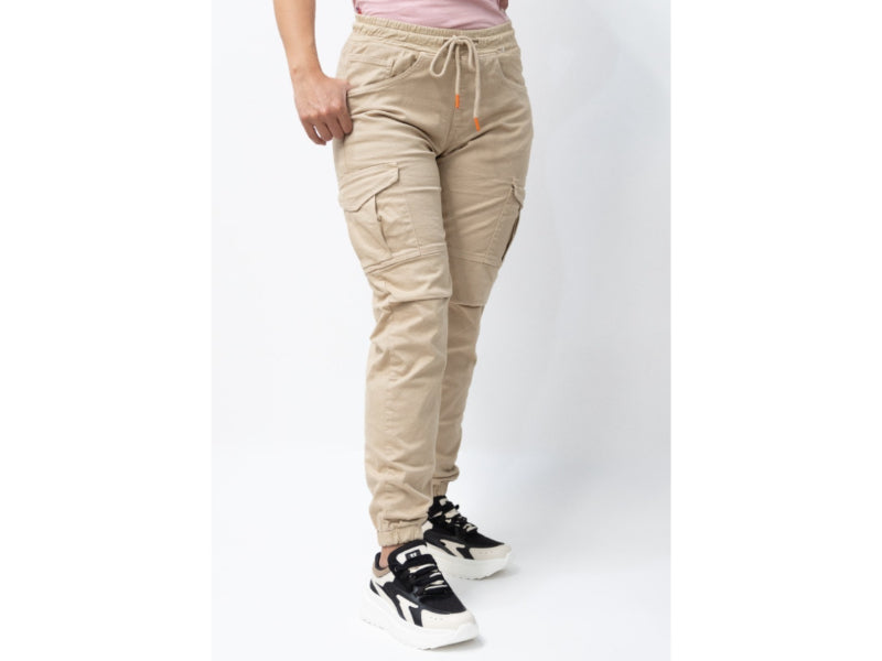 Jogger Cargo Drill Beige Claro para Mujer