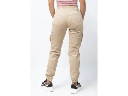 Jogger Cargo Drill Beige Claro para Mujer