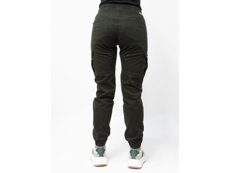 Jogger Cargo Drill Verde Militar para Mujer