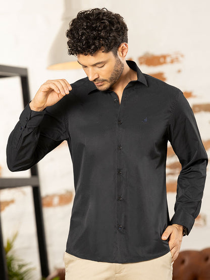 Camisa Manga Larga Negro para Hombre