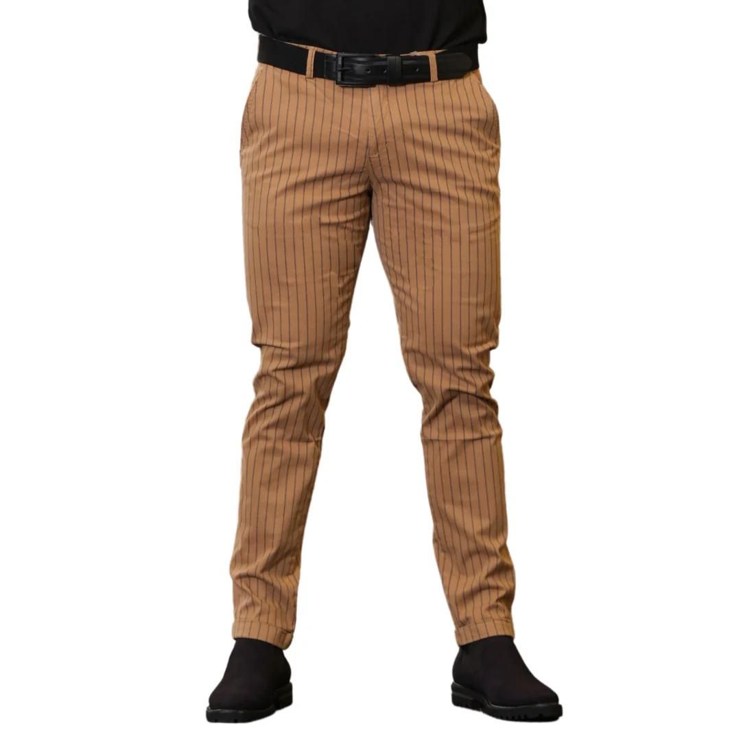 Drill a Rayas Skinny Ocre para Hombre