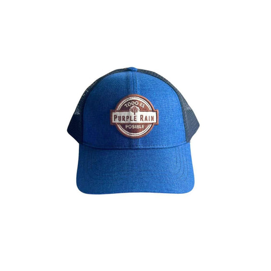 Gorra Bordada con Malla Azul