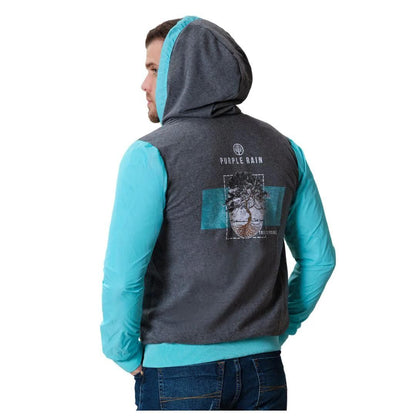 Chaqueta con Capota Doble Faz Azul para Hombre