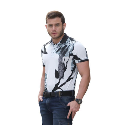 Polo Estampada Blanco para Hombre