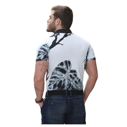 Polo Estampada Blanco para Hombre