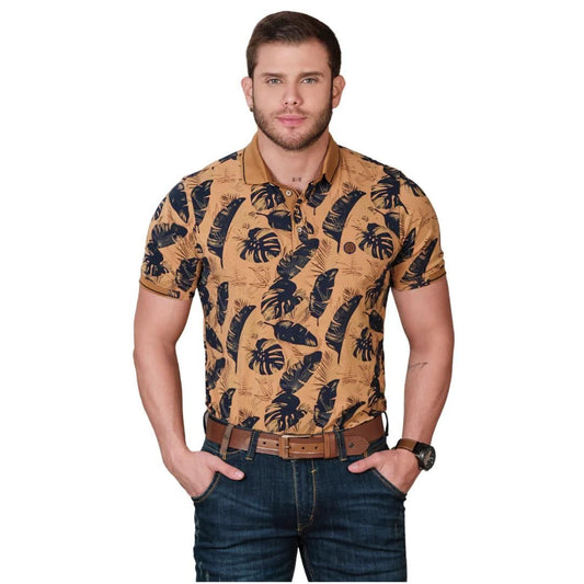 Polo Estampada Terracota para Hombre