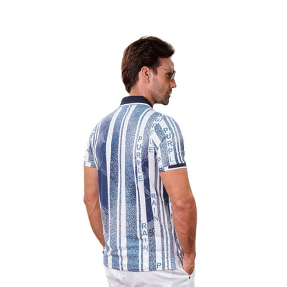 Polo Estampada Azul para Hombre